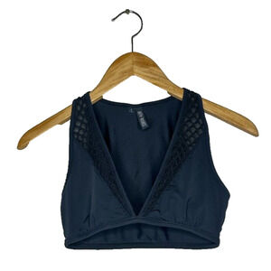 Beth Richards Bra Swim Top Black Keyhole Size Petite V Neck 3XS Athleisure